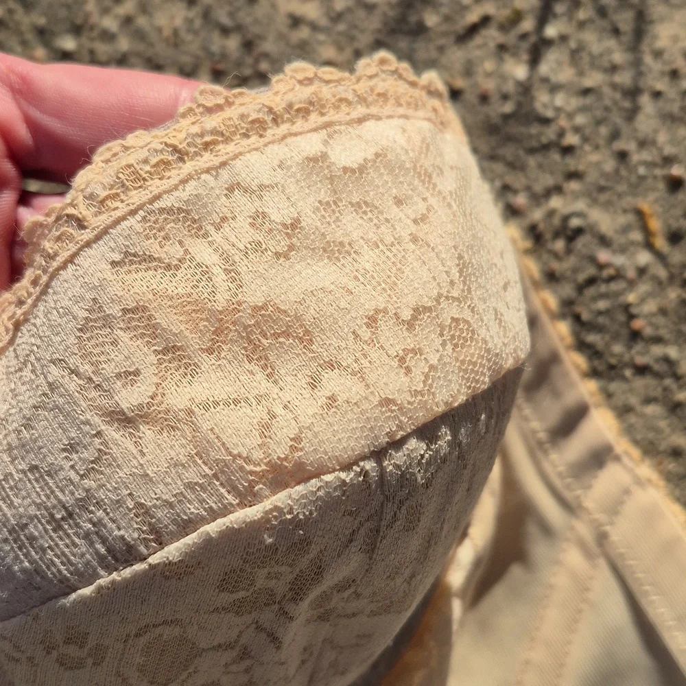 Vintage Beige/Tan Plastic Boned Corset Bustier 34B- Jezebel Renee of‎ Hollywood - Picture 9 of 9